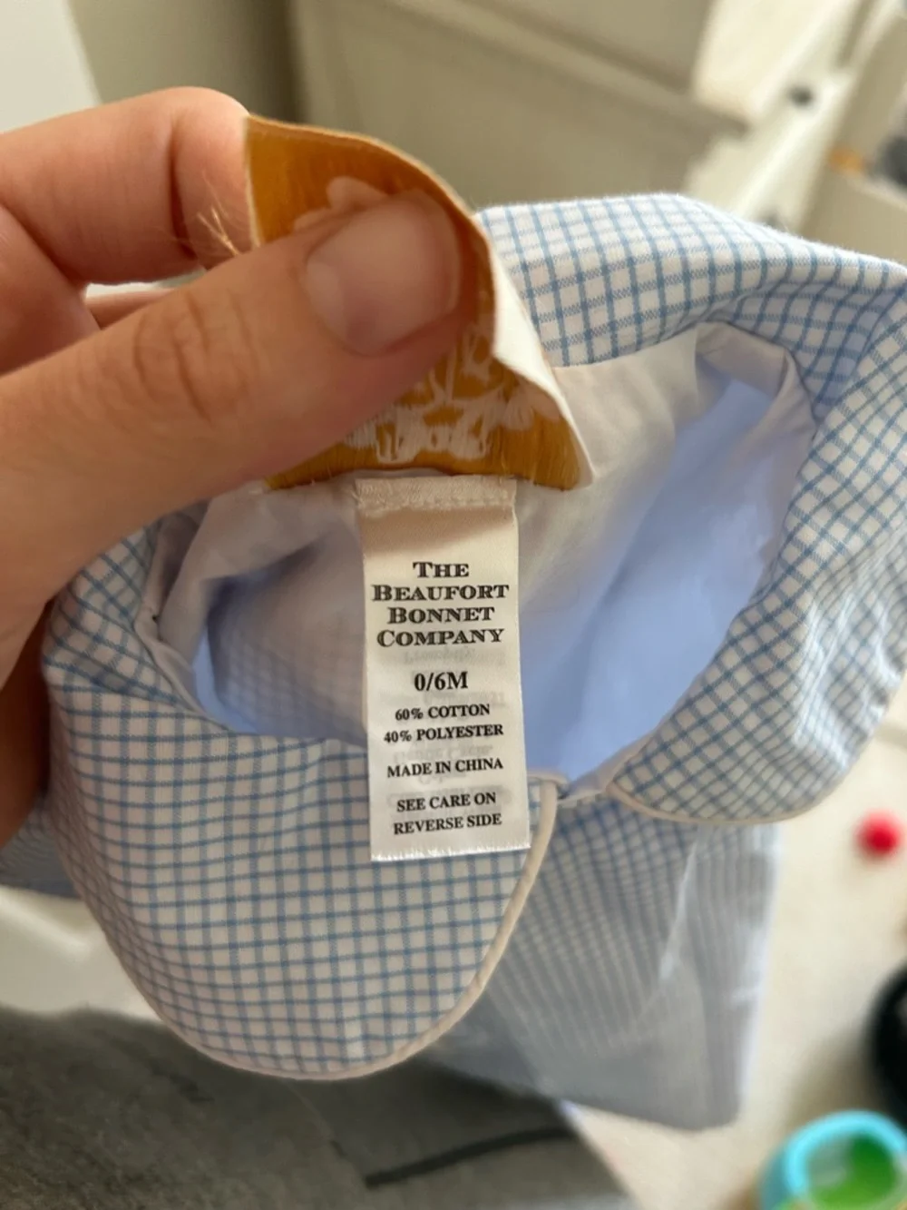 The Beaufort Bonnet Company Blue/White Gingham Kids Matching Set